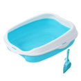 thumbnail image 1 of Caja de arena para gatos Bandeja de arena para mascotas Suministros para mascotas Fácil de limpiar Gato extraíble Azul L 50x40x17cm Yuyangstore Bandeja de arena para gatos, 1 of 8