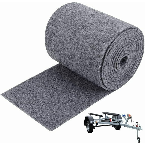 6mm Ultra Thick Gray Marine Carpet 16.4ft×9in Boat Trailer Bunk Carpet Polyester Marine Grade Carpet for Trailer Bunks Boards Boat Lift Runners and Outdoor Replacement Padding