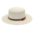 thumbnail image 1 of Adults Unisex Retro Western Cowboy Riding Hat Leather Belt Wide Cap Straw Hat, 1 of 2