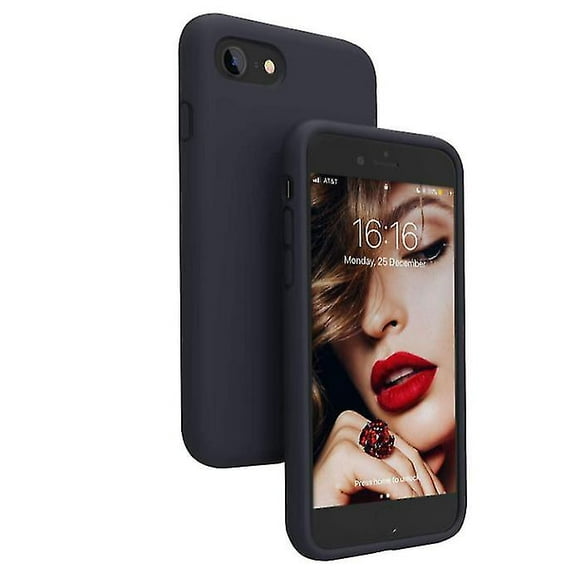 Iphone Se Case, Iphone 8 Case, Iphone 7 Case, Liquide Silicone Phone Case Gel Rubber Soft Touch Case For Iphone 7/8/se (black)