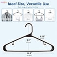 thumbnail image 3 of PYYAN-Plastic Hangers 20 Pack, Space Saving Clothes Hangers with Built-in Hooks, Durable & Strong Closet Organizers and Storage, Dorm Room Essential, Perfect for Shirts, Coat, Pants, Dress - Black, 3 of 4