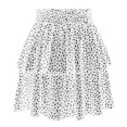 thumbnail image 1 of Falda con volantes en la cintura elástica,Falda con volantes en capas Falda con volantes en capas de puntos Falda con dobladillo con volantes para mujer Calidad de nivel superior, 1 of 5