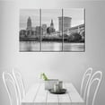 thumbnail image 2 of TISHIRON 3PCS Framed Canvas Wall Art Set,36"x24" Black and White Cleveland Cityscape Canvas Art Decor, 2 of 7