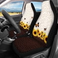 thumbnail image 3 of Uourmeti Sunflower Butterfly Print Car Seat Covers Lightweight Automobile Seat Cover Sets Anti-Slip 3 Pack Car Seat Covers Full Set Fit for Cars Trucks, 3 of 10