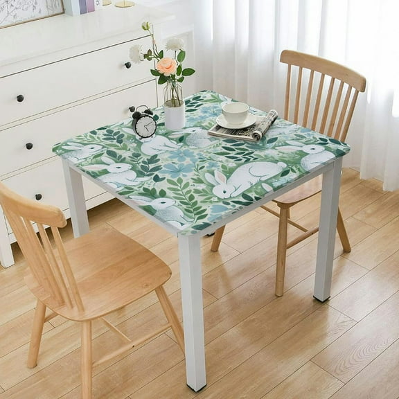 BANET Rabbit Bunny Cute Animal Easter Table Cloth Square Tablecloth Anti Wrinkle Table Cover for Dining Kitchen Parties