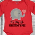 thumbnail image 4 of Inktastic 1st Valentines Day Baby Elephant Boys or Girls Long Sleeve Baby Bodysuit, 4 of 5