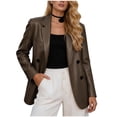 thumbnail image 2 of Drovellove Plus Size Women's Long Sleeve Faux Leather Moto Jacket | Quilted Biker Blazer for Commute, Office, or Night Out, 2 of 5