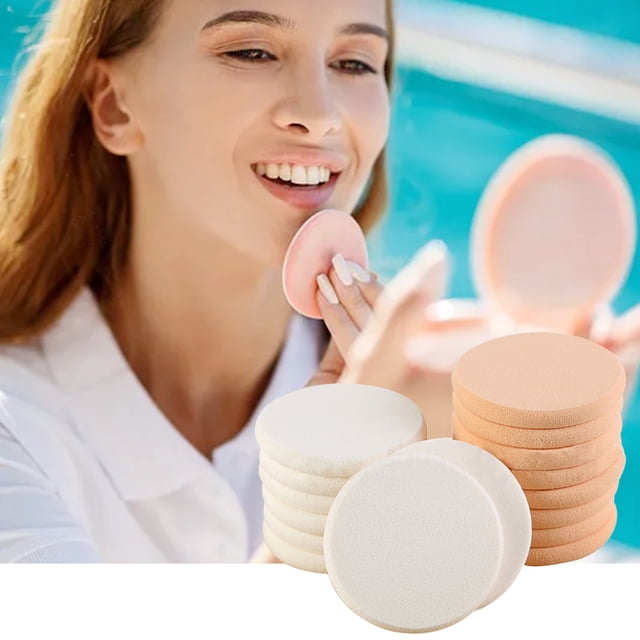 mtvxesu Powder Puff, 16 Pack Circular Puff Makeup Sponge Puff Circular Puff Powder Puffs for Face Powder Make up Puff Clearance Powder Puff!