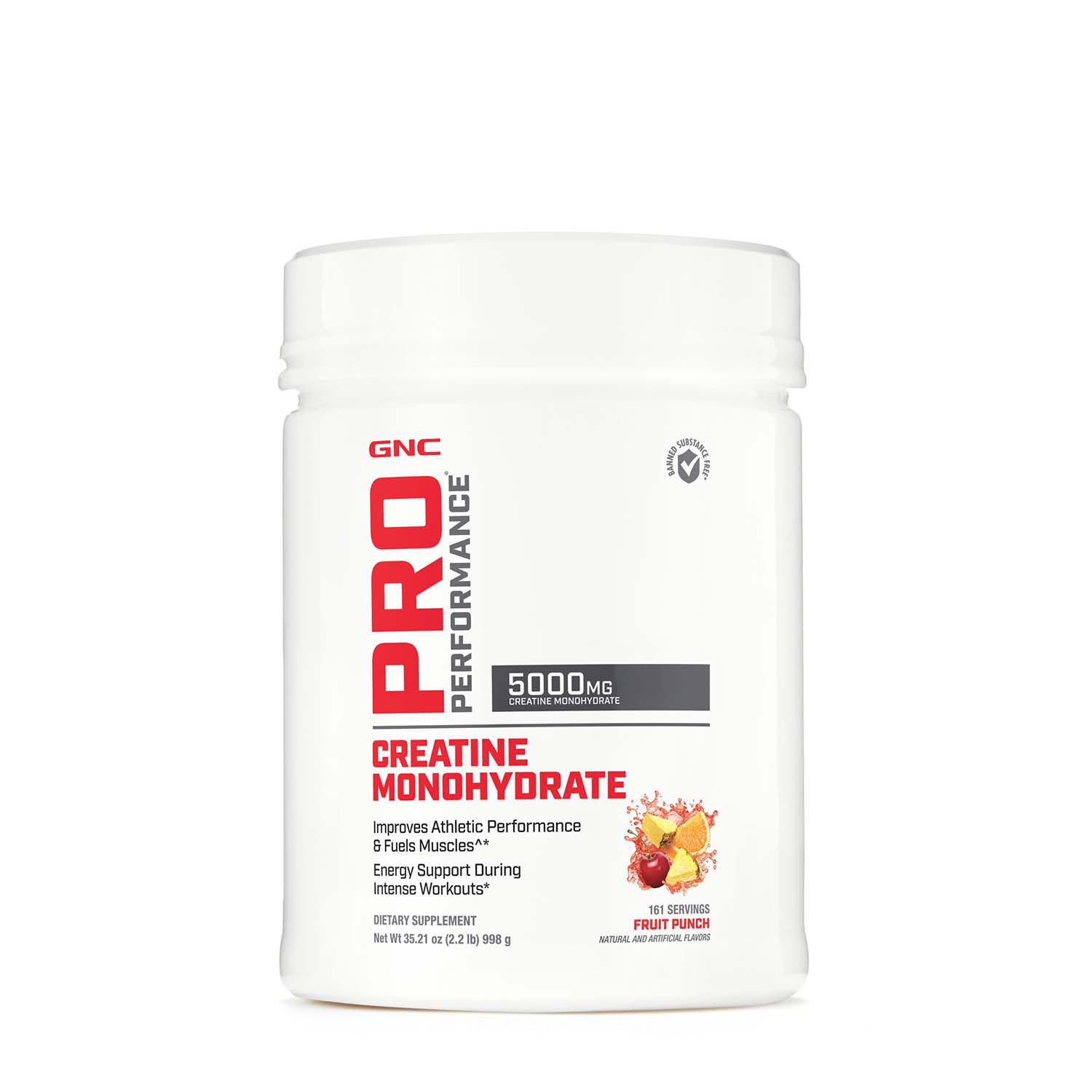Gnc Pro Performance Creatine Monohydrate Fruit Punch 161 Servings Improves Walmart Com