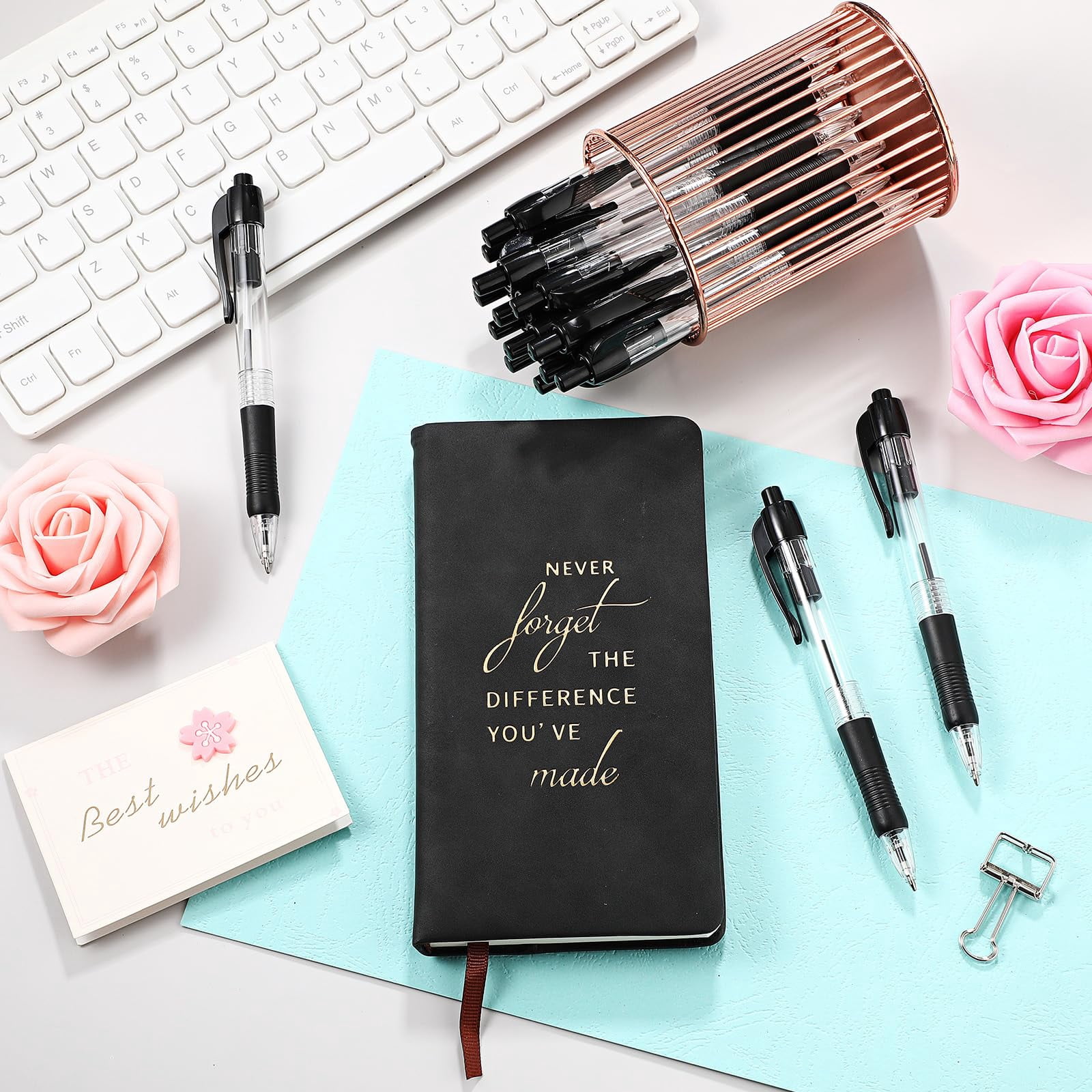 100 Gel Ink Pens Retractable Ballpoint Medium Point 1.0 Mm Smooth Writing Click For Journal Office Home(black Ink)