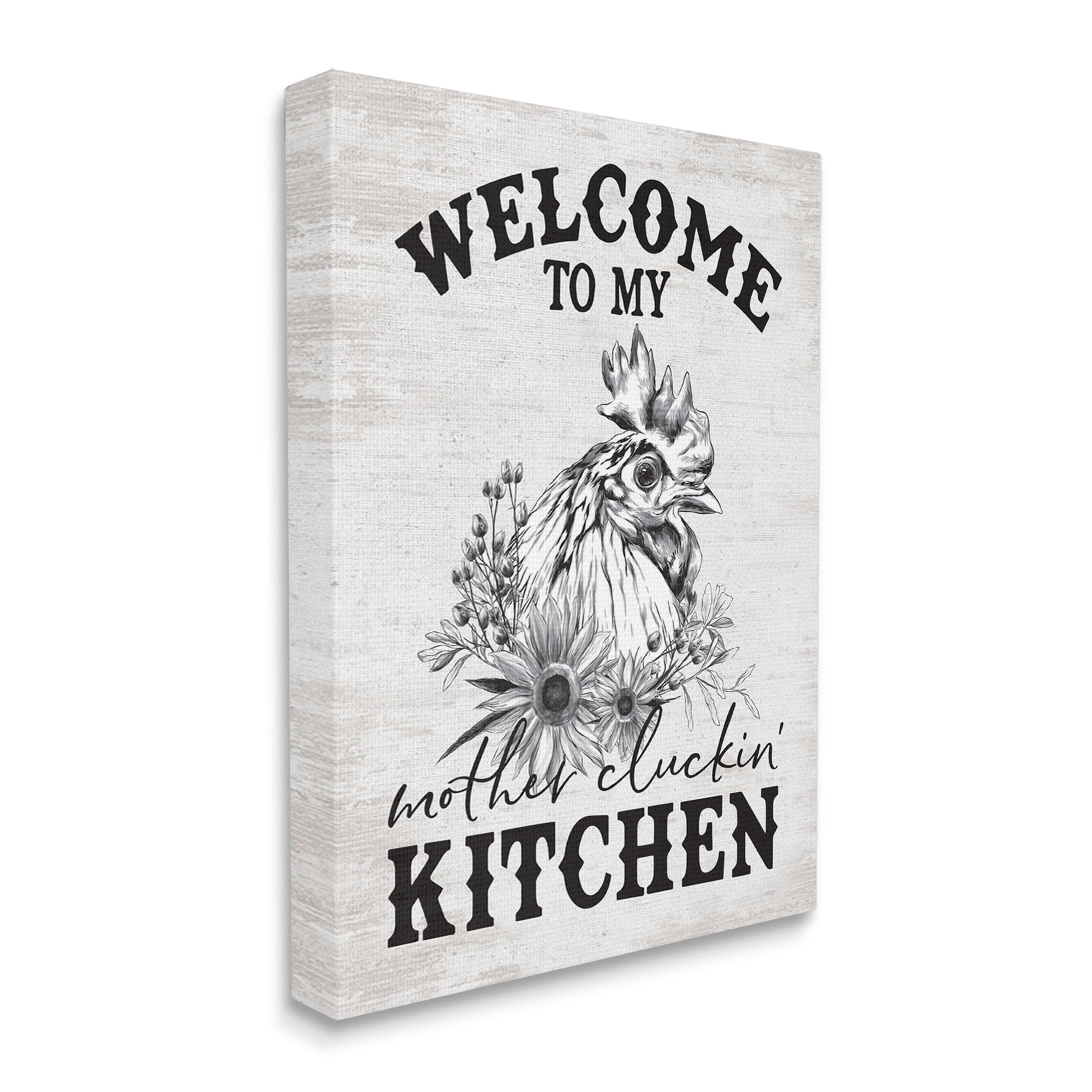 Stupell Industries Mother Cluckin' Kitchen Phrase Animals & Insects Painting Gallery Wrapped Canvas Print Wall Art, 30 x 40