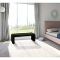 thumbnail image 7 of Meridian Furniture Minimalist Black Velvet Bench, 7 of 7
