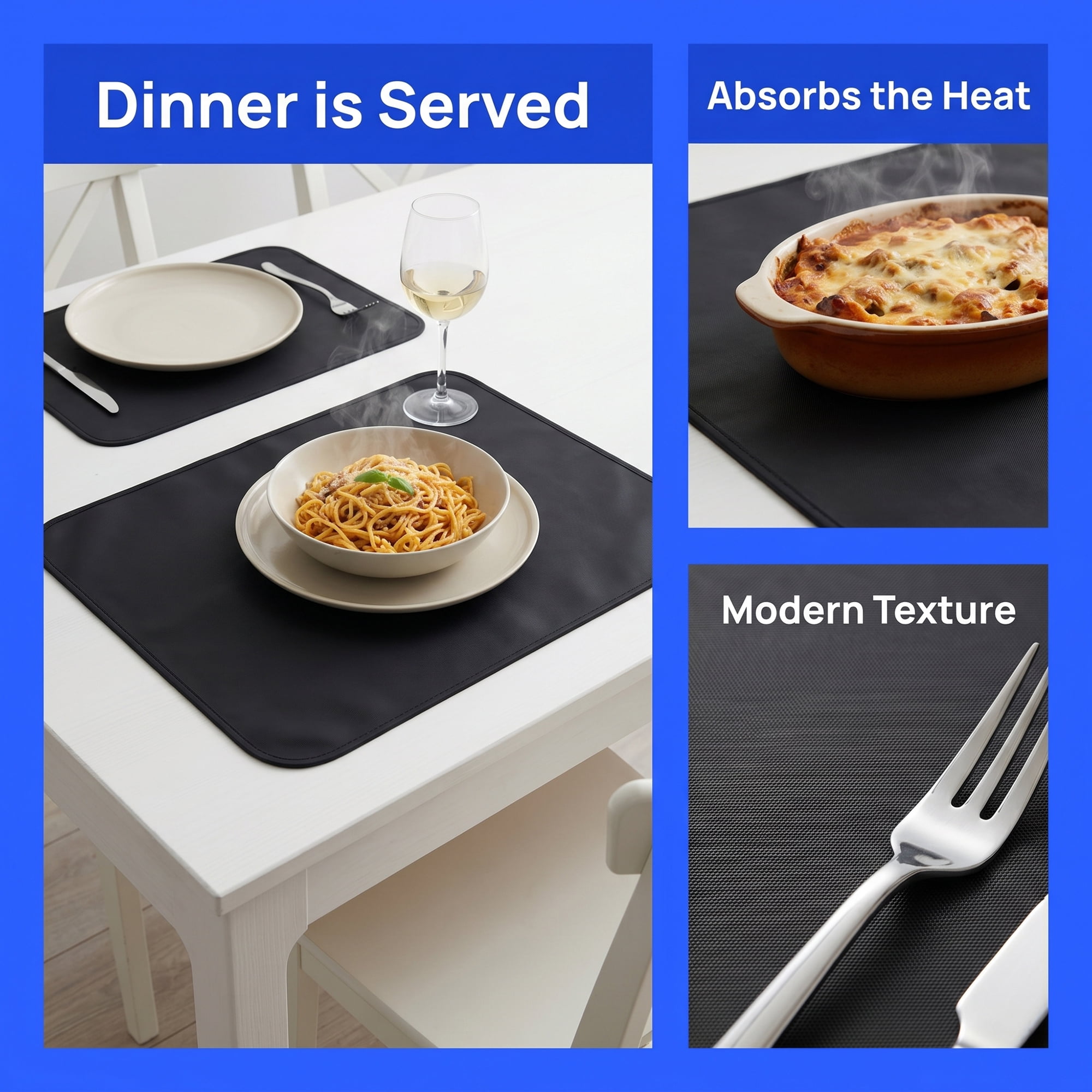 Unique Bargains Non Slip Silicone Heat Resistant Protector Pad Mat Black 15.7"x19.7"