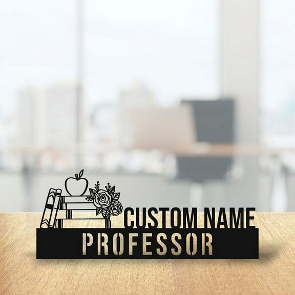 Handmadetneonsign Professor Metal Nameplate, Professor Desk Nameplate, Desk Name Plate Decor 47301