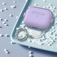thumbnail image 5 of for Airpods case Clear,Shockproof Case for Airpods Pro 2nd Generation 2022 case,Full Protective Soft TPU Drop Protection Accessories Case with Keychain Charging Case for Women Girls Men,Lightpurple, 5 of 6