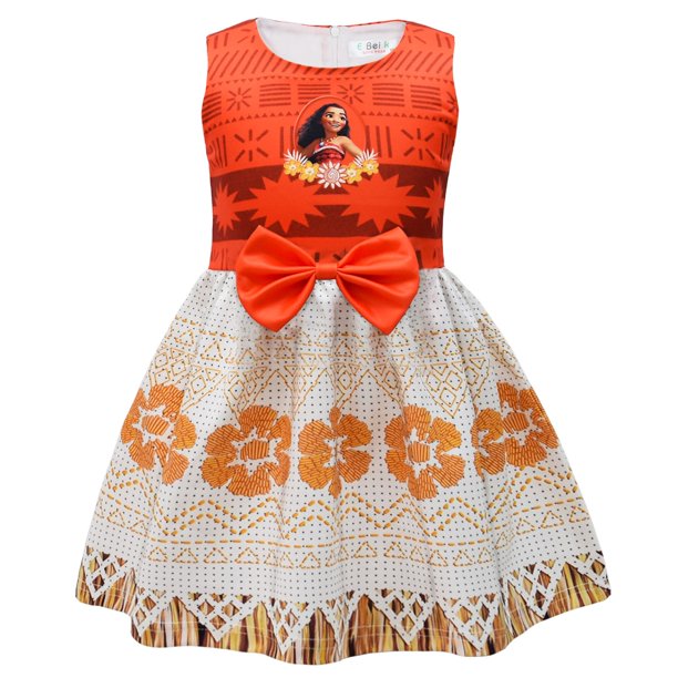 Disney Kids Dresses For Girls Summer Vestido Rapunzel Clothes Frozen Princess Elsa Anna Belle Moana Minnie Birthday Party Dress3T(Tag110) Gao Jinjia LED