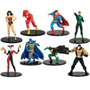 (Set/8) DC Comics Superhero Figure Set with Batman, Superman, Bane & More