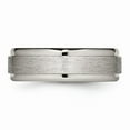thumbnail image 3 of Titanium Brushed and Polished Ridged Edge Ring Size: 8; for Adults and Teens; for Women and Men, 3 of 6