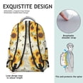 thumbnail image 5 of Sunflower and Butterfly Cream Pattern Backpack for School, Cute School Bag with Adjustable Shoulder Straps and Padded Back, 15.3"x11"x7.1", 5 of 5