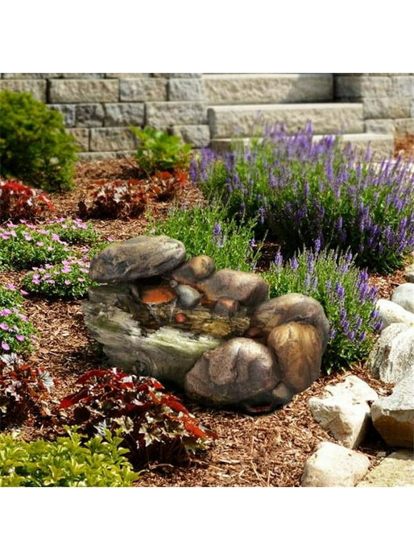 Pure Garden Outdoor Polyresin Stone Water Fountain  Lawn and Garden Dcor