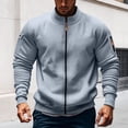 thumbnail image 5 of Migroa Full Zip Long Sleeve Sweatshirt Coat, Men's Full Zip Long Sleeve Sweatshirt Jacket, Casual Sporty Outerwear Coat, Loose Fit for Fall Winter Running Gym Casual Sporty Jacket Men Running, Gym,, 5 of 7