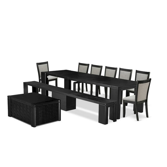 Luxe by East West Furniture 10-piece Dining Room Table Set a Rectangular Kitchen Table with coffee Table