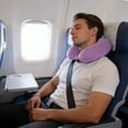 thumbnail image 2 of U-Shaped Neck Pillow for Travel & Office, Polyester Ergonomic Support with Snap Closure, 30x30x8cm in (Purple), 2 of 5