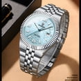 thumbnail image 2 of Reloj de Cuarzo para Hombre de 40 Mm, Esfera Azul Hielo, Fecha, Luminoso, 30 M Resistente Al Agua, Reloj de Pulsera de Acero Inoxidable, 2 of 8