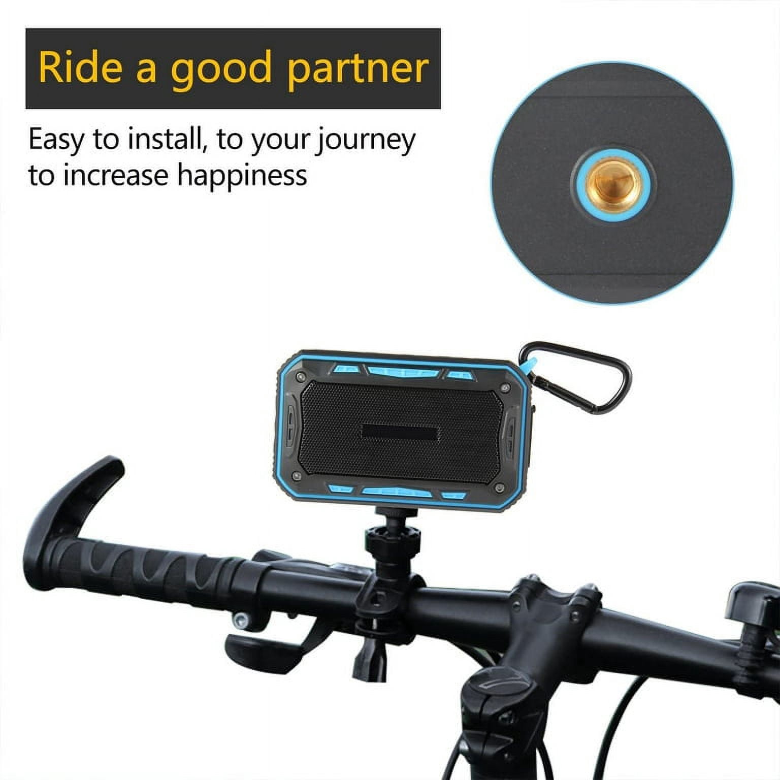 XIHAMA-Waterproof Bluetooth Speaker,Outdoor Speaker with Bicycle Holder, Louder Volume 6W+,Hands Free/FM Mode/AUX Input/TF Card, 2000Mah Emergency Charging Perfect for Beach Shower Outdoor(Blue)