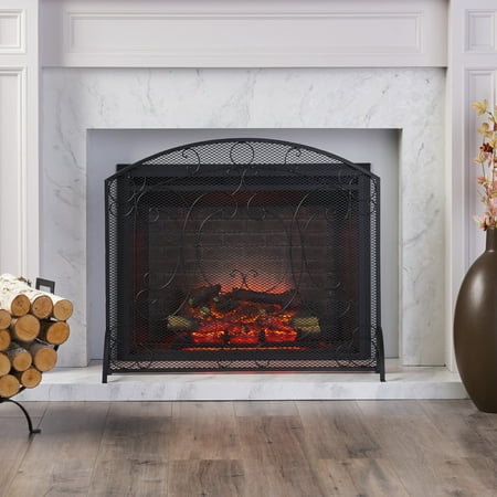 

YUPNIXLO Dermody Metal Fireplace Screen Matte Black