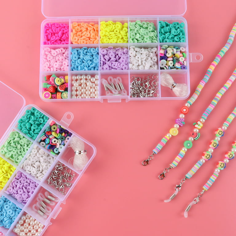  6000Pcs Clay Beads Bracelet Making Kit,Flat Preppy Beads For  Friendship Bracelet Kit,Letter Beads,Smiley Face Beads,and Charms kit,Ideal  Gift For Teen Girls