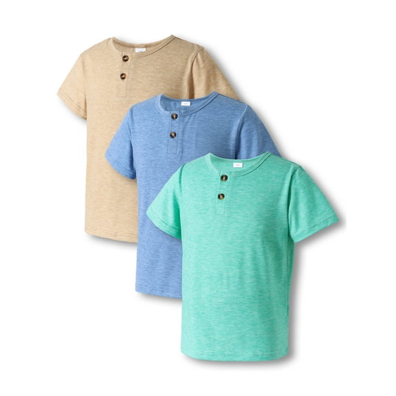 Mikrdoo Boys Classic Solid Colors Tops, Casual Everyday Wear Tees with Short Sleeves, 3-Pack, Sizes 7-15