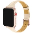 thumbnail image 2 of Wearlizer Nude Slim Leather Apple Watch Bands 42mm 44mm 45mm Womens for iWatch SE Strap Thin Leisure Cute Bracelet Series 7 6 5 4 3 2 1, 2 of 7