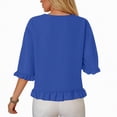 thumbnail image 6 of Towmus Womens Plus Size Tops 3/4 Sleeve Pleated Dressy Blouses Crew Neck Casual Tunic Tops Summer Shirts Smoked, 6 of 8