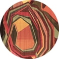 thumbnail image 1 of Ahgly Company Indoor Round Abstract Brown Contemporary Area Rugs, 7' Round, 1 of 4