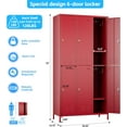 thumbnail image 6 of GangMei Metal Storage Locker Cabinet with 6 Doors, Industrial Locker for Employees, Large Steel Storage Locker Cabinet for School Office Gym Bedroom,Assembly Required, 6 of 7