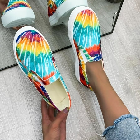 

MIASHUI shoes for women Fashion Women Breathable Comfortable Gradient Printi Slip-On Casual Single Shoes