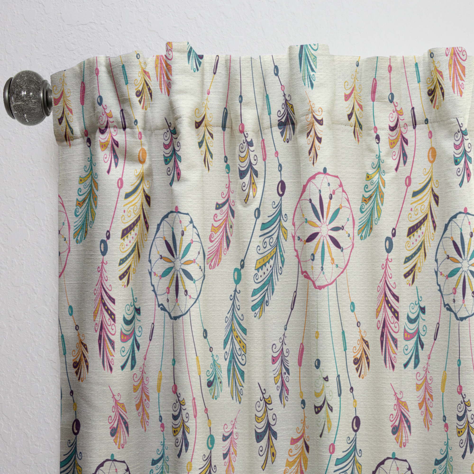 Designart 'Bird Feathers XXV' Southwestern Curtain Panel