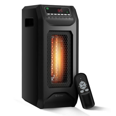 Costway Portable Electric Space Heater 1500W w/ Timer Remote Control Tip-Over (Best Space Heater With Tip Over Protection)