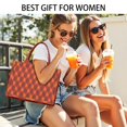 thumbnail image 5 of Large Capacity Tote Bag,Red and Orange Argyle Pattern Handbag Fashion Luxury Tote Bag,15.7"x13"x 5.1" Inches,Laptop Compatible, 5 of 6