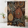 thumbnail image 3 of Extra Long Boho Floral Shower Curtain 72 x 84, Vintage Flower Shower Curtain, XL Rustic Shower Curtains for Elegant Bathroom Decor, Bohemia Tropical Leaves Shower Curtain, 3 of 6