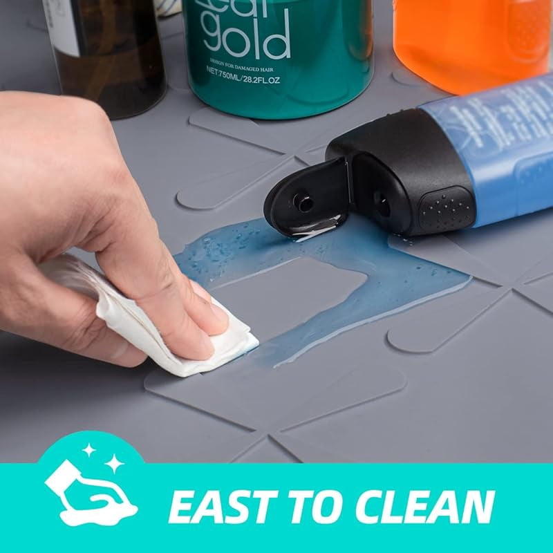 34" x 22" Under Sink Mat Waterproof, Silicone Mat Kitchen Drawer Shelf and Cabinet Liner, Sink Protector for Kitchen Organizers and Storage, Boot Tray Pet Food Mats