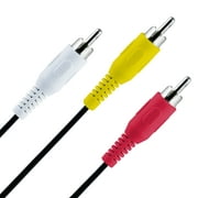 onn. 6 ft. AV Composite Cable, RCA Connectors, Black, 100008650