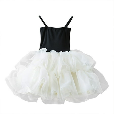 

TAIAOJING Toddler Baby Girls Dress Tutu Dress Sleeveless Kids Sundress Tulle Bubble Dress Casual Party Princess Dresses For 4-5 Years