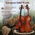 thumbnail image 4 of PHOENIX Violín 4/4 de tamaño completo, violín de madera maciza para principiantes profesionales, adultos y niños con arco octogonal de madera de hierro y arco de palisandro, cuerdas y puente adicional, 4 of 5
