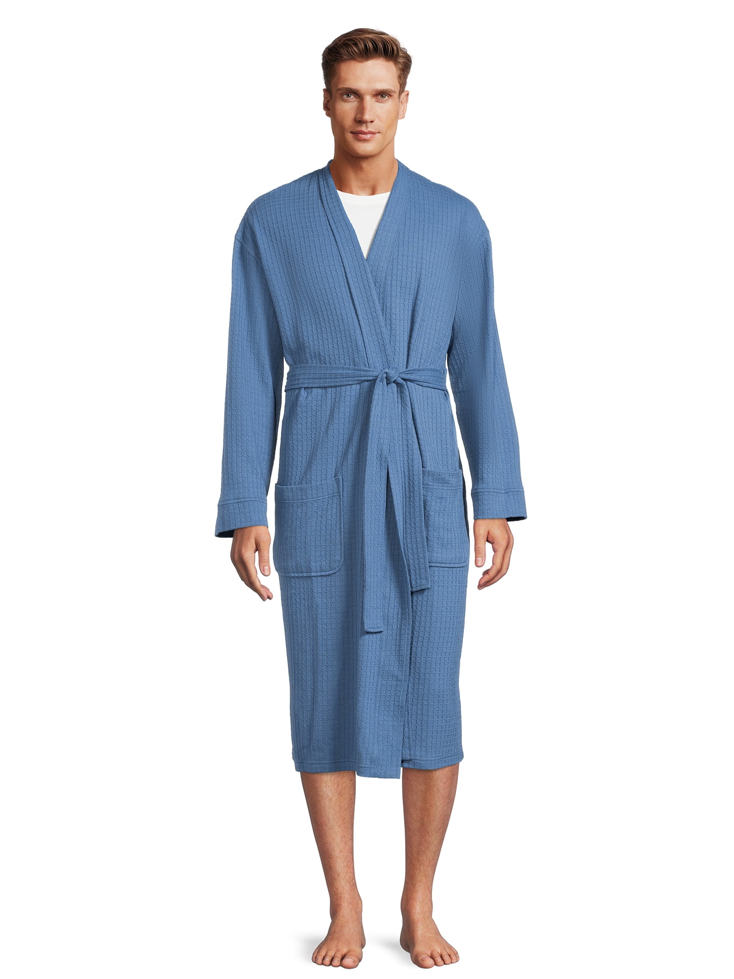 Ande Men's Belted Waffle Robe with Pockets