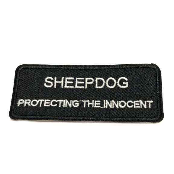 Sheepdog Protecting The Innocent 4" W x 1.5" T Iron/Sew On Decorative Patch
