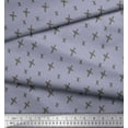 thumbnail image 3 of Soimoi Gray Velvet Fabric Cross Sign Brush Stroke Print Fabric by the Yard 58 Inch Wide, 3 of 3