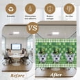 thumbnail image 6 of St. Patrick's Day Window Privacy Film, Spring Lucky Shamrock Cute Puppy Green Plaid Static Cling UV Sun Blocking Tint Film Heat Control Windows Films for Bedroom Bathroom, Window Stickers 23.6"x59", 6 of 8