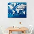 thumbnail image 2 of Nawypu World Map Wall Art, World Map Canvas, Blue and White World Map Wall Canvas Art Decor, World Map Wall Decor, Large World Map Poster for Living Room Wall Decor, Office Decor, World Map Canvas, 2 of 4